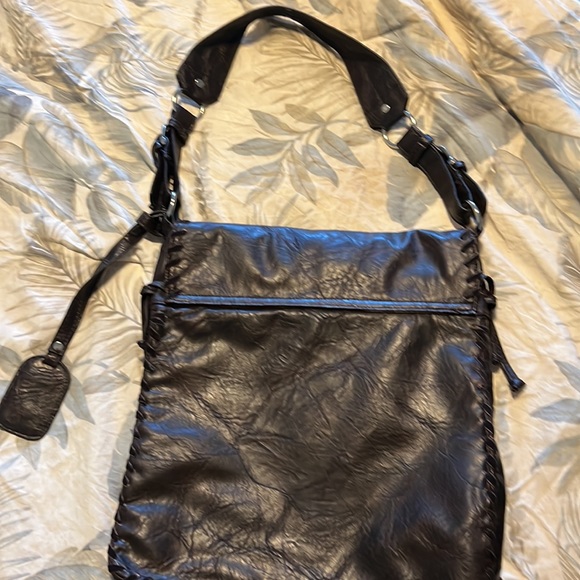 Leather Treska boho purse with cowhide front excellent condition! Snap and - Picture 6 of 13